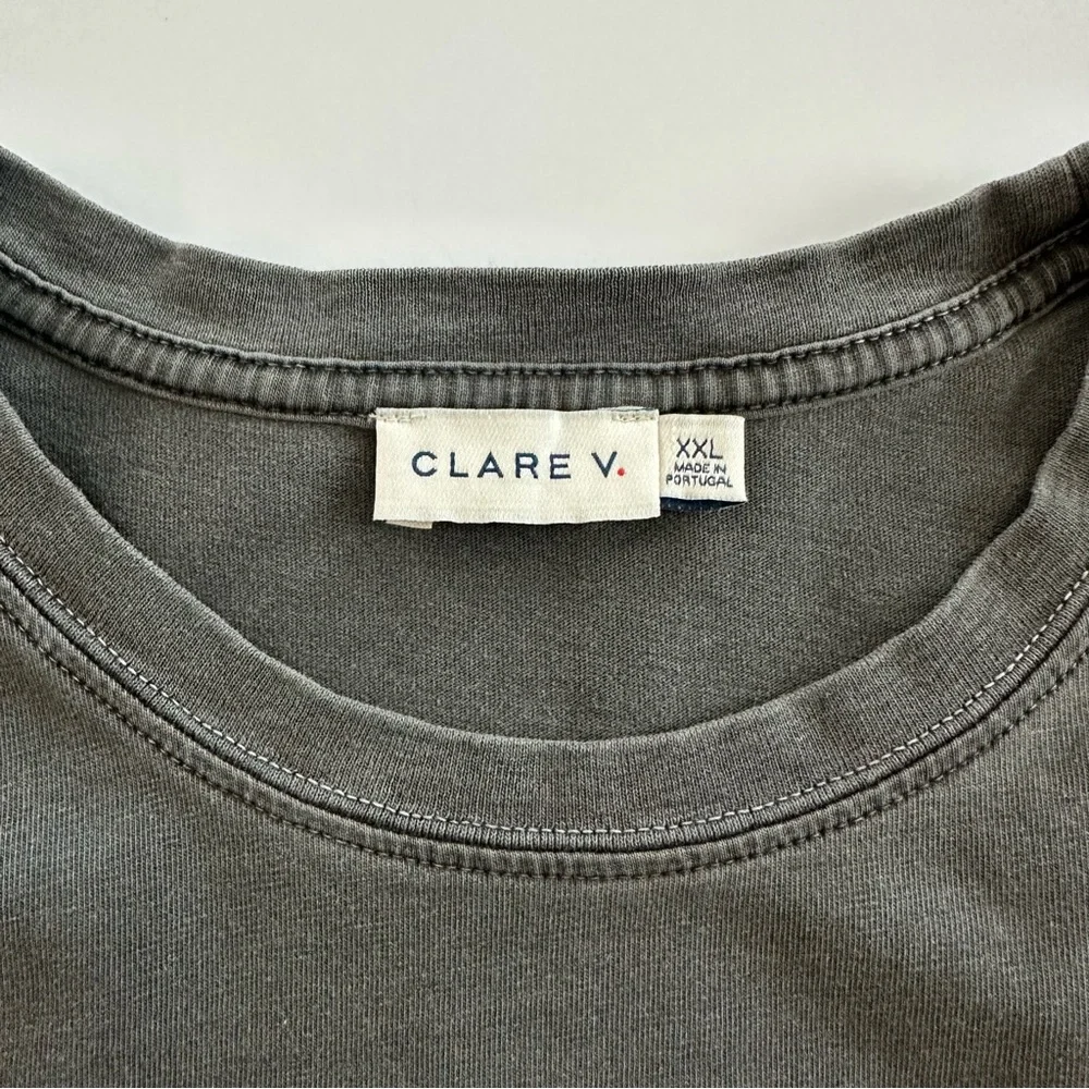 Clare V. Original Tee in Faded Black with Cream Grand 'Oui' Print | XXL | GUC - Picture 8 of 12